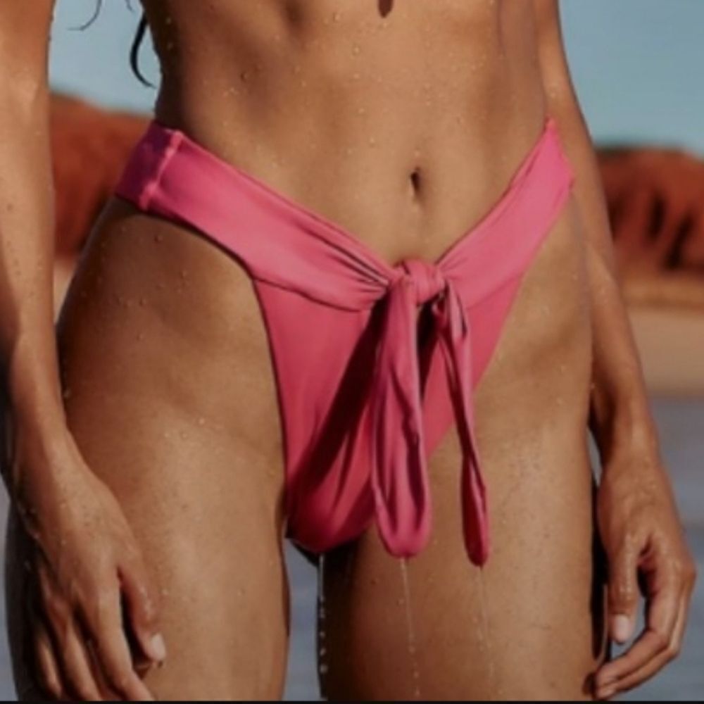 Stone Fox Solid Tie Front Bikini Bottom